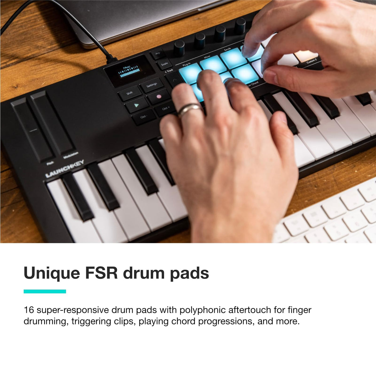 Novation Launchkey Mini 37 MK4 USB MIDI Keyboard Controller (Black, 37 Mini Keys)
