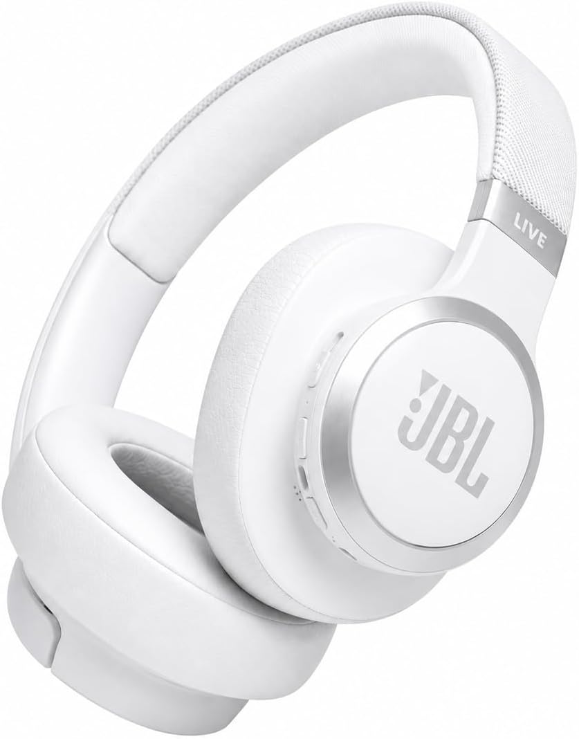 JBL Live 670NC Wireless Noise Cancelling On Ear Headphones with Case White (Bundle)