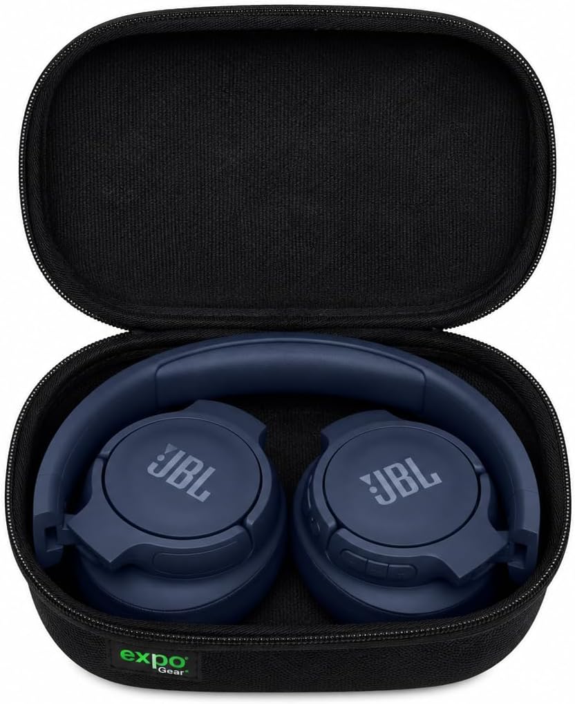 JBL Live 670NC Wireless Noise Cancelling On-Ear Headphones with Case Blue (Bundle)