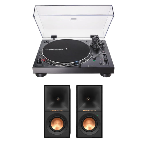 Audio-Technica AT-LP120XUSB-BK Turntable (Analog & USB) Convert Vinyl to Digital (Black) with Klipsch R-40PM Powered Speakers - Bundle -  - electronicsexpo.com