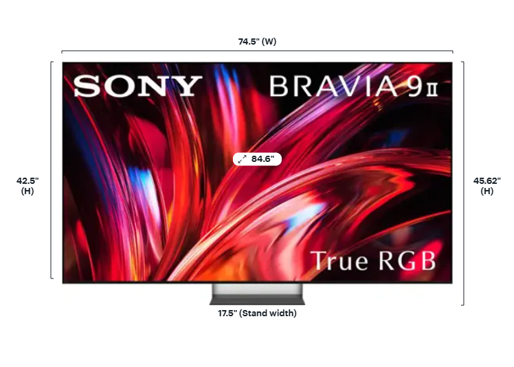 Sony 85" Class BRAVIA 9 II True RGB 4K HDR Google TV with Gemini and Anti-Glare Screen