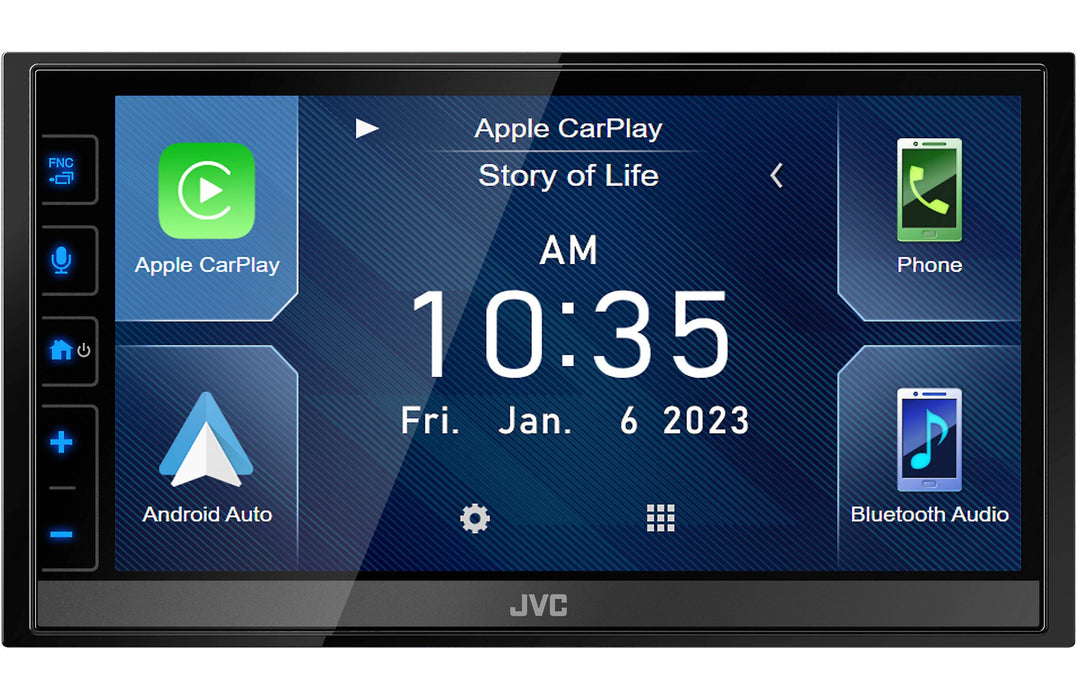 JVC KW-M780BT Apple CarPlay Android Auto Digital Media Player, Double-DIN, 6.8" LCD Touchscreen
