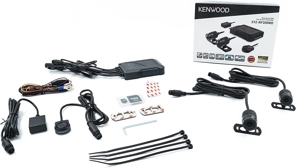 Kenwood STZ-RF200WD Motorsports Two-Camera 1080p Dual Dash Action-Camera System with WiFi, GPS, G-Sensor Loop, 32GB