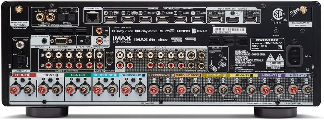Marantz Cinema 50 9.4 Channel Home Theater Receiver Silver/Gold (Open Box)