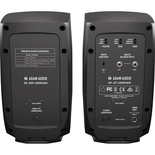 Adam Professional Audio D3V Active Desktop Monitoring System - electronicsexpo.com - Powered Speakers