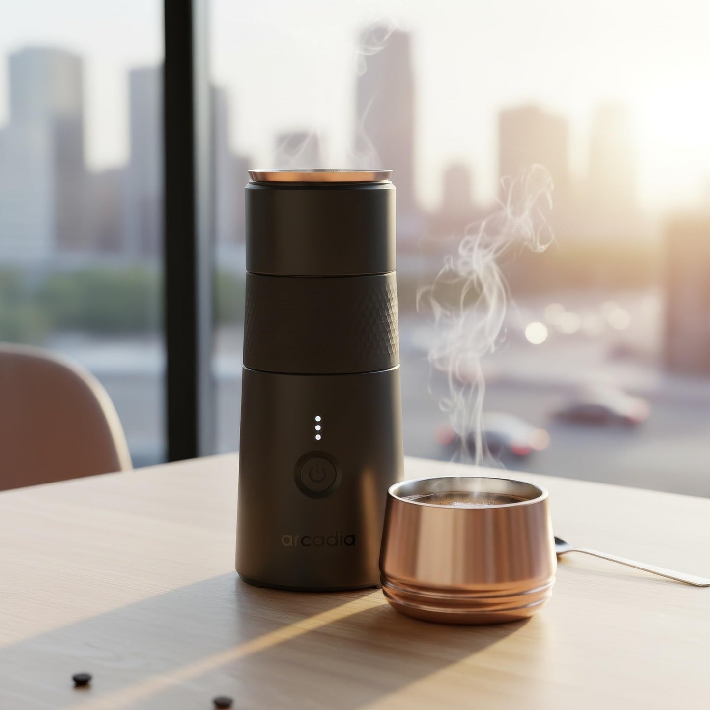 Arcadia Go Rechargeable Portable Turkish Coffee Maker USB - C Powered, Compact, Cordless, and Perfect for Travel, Camping, Outdoor Use, Office, and Home Brewing (Night Black) - electronicsexpo.com - Coffee Machines