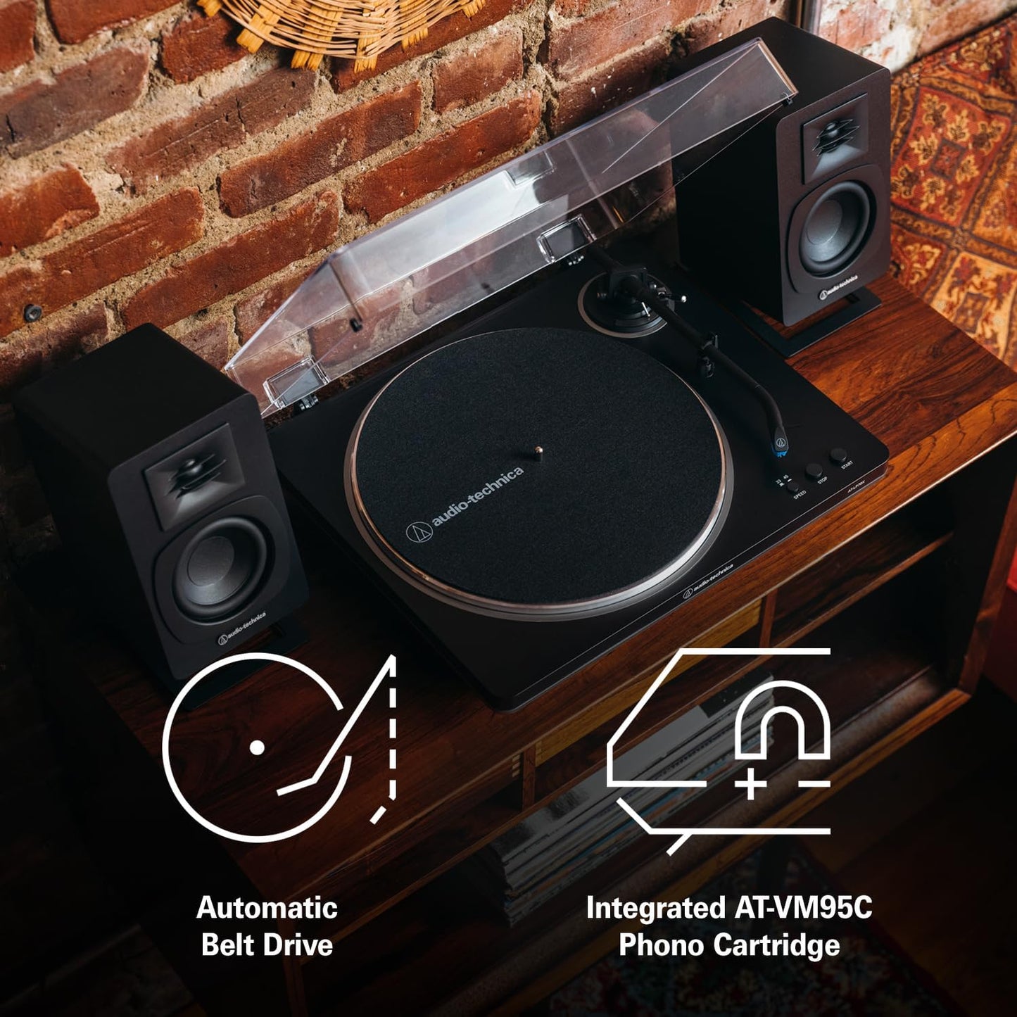 Audio - Technica AT - LP70X Fully Automatic Belt - Drive Turntable Black and Gray (Certified Refurbished) - electronicsexpo.com - Turntables