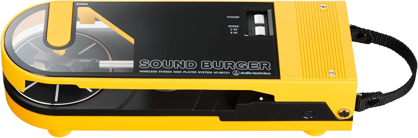 Audio Technica AT-SB727 Sound Burger Portable Turntable with Bluetooth (Yellow) - electronicsexpo.com-Portable Turntables