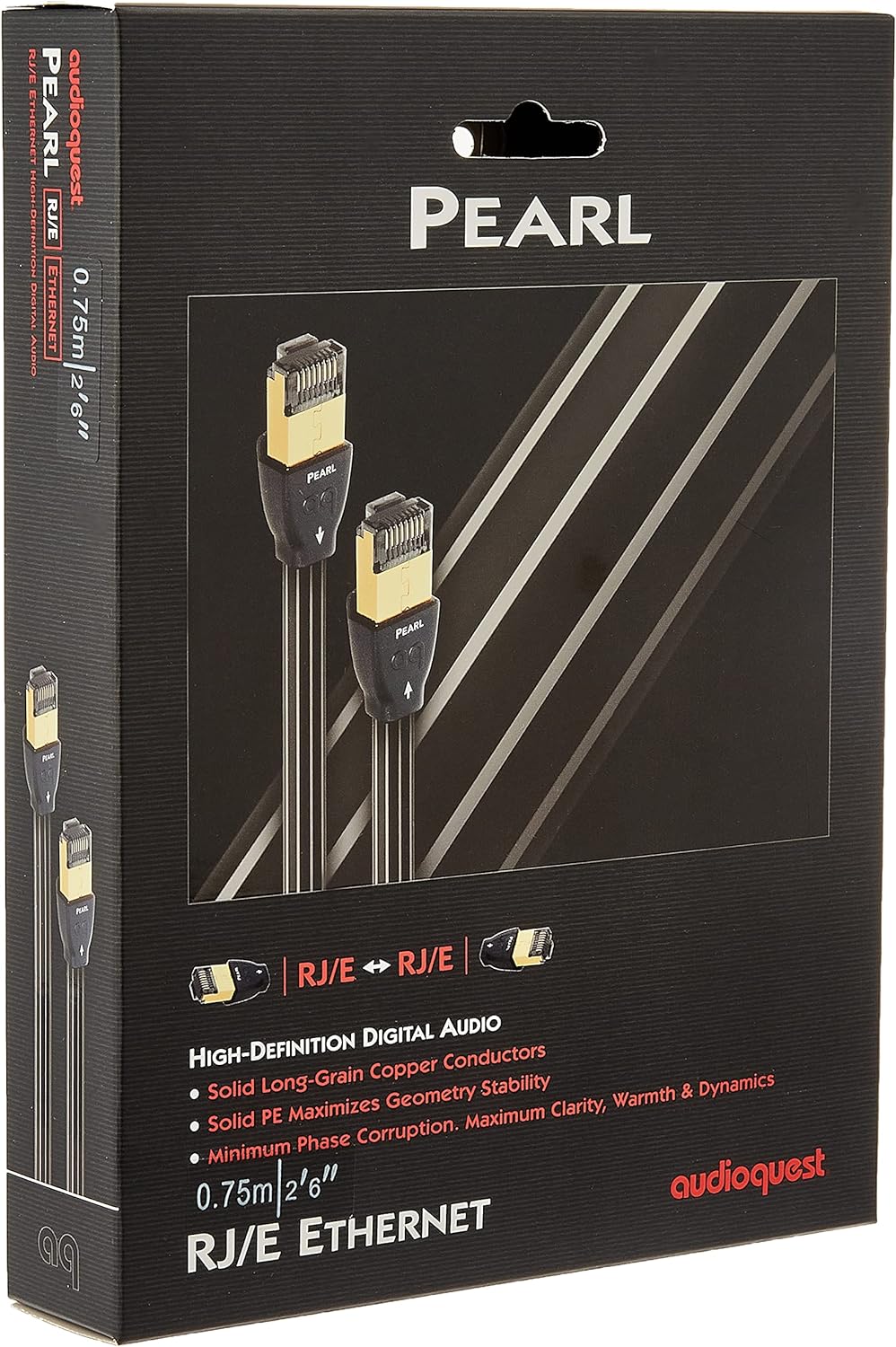 AudioQuest 0.75 m RJ/E Pearl Cat 7 Black Networking Cable - electronicsexpo.com - HDMI Wires / Interconnects