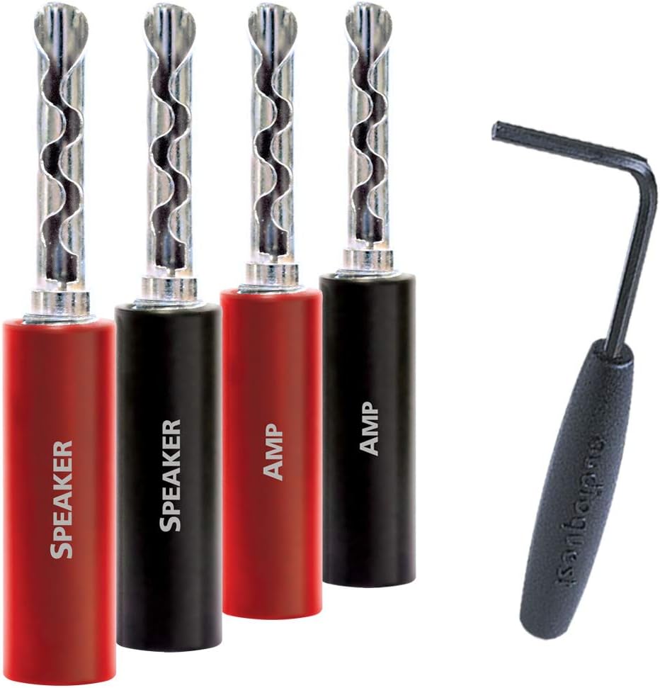 AudioQuest SureGrip100 BFA 8 - Pack Banana Connectors with Allen Wrench Phillips Screwdriver - electronicsexpo.com - Speaker Cables