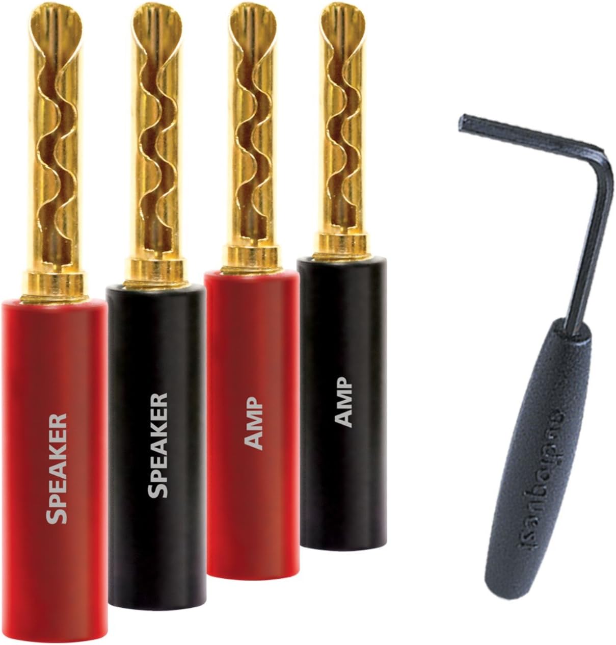 AudioQuest SureGrip100 BFA 8 - Pack Banana Connectors with Allen Wrench Phillips Screwdriver - electronicsexpo.com - Speaker Cables