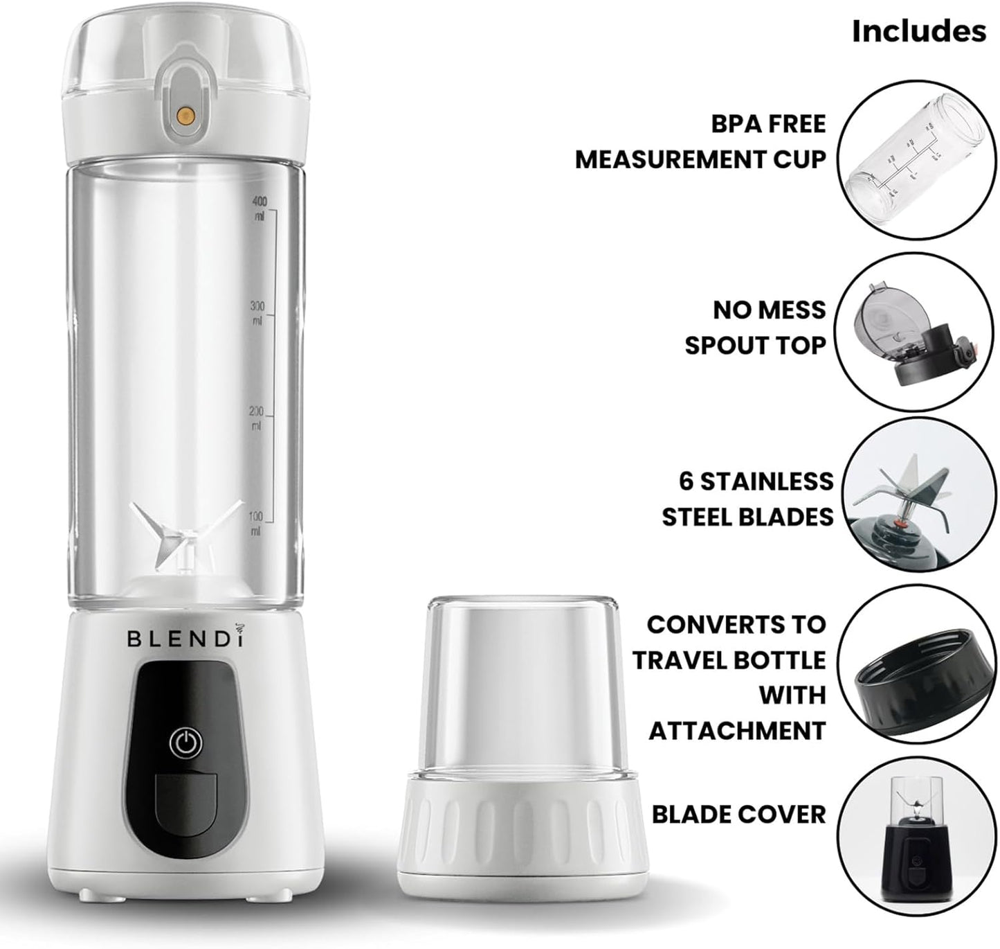 BLENDi Pro+ Portable Blender (17.5oz, White) - electronicsexpo.com - Blenders