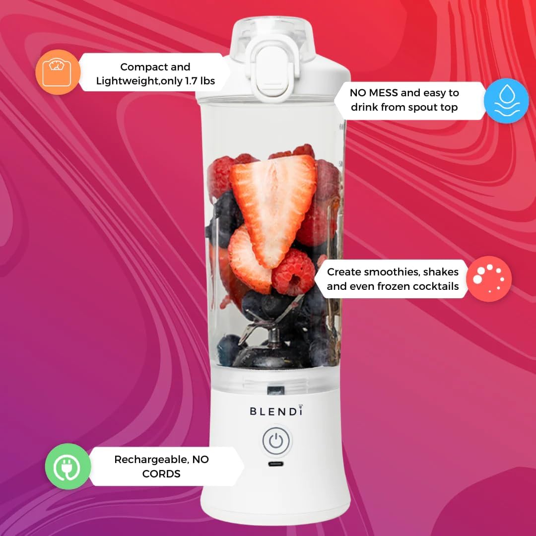 BLENDi X Large 24 oz BPA - Free USB Rechargeable Personal Travel Blender (24oz, White) - electronicsexpo.com - Blenders