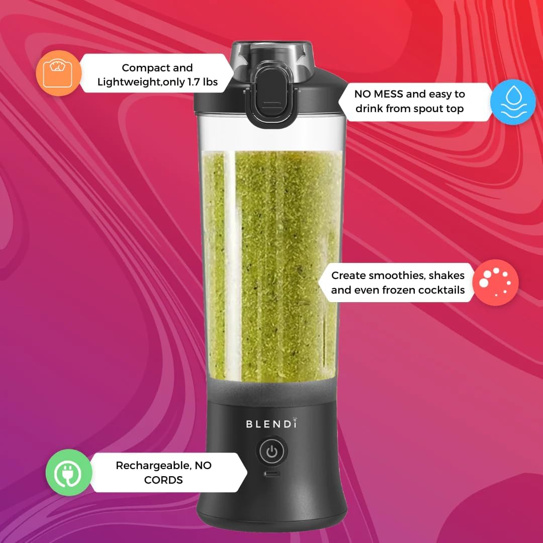 BLENDi X Large 24oz BPA - Free USB Rechargeable Personal Travel Blender (24oz, Black) - electronicsexpo.com - Food Blenders