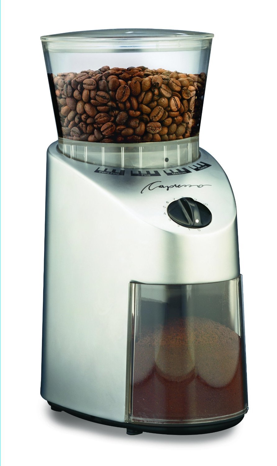 Capresso 560.04 Infinity Conical Burr Grinder (Brushed Silver) - electronicsexpo.com - Coffee Grinders