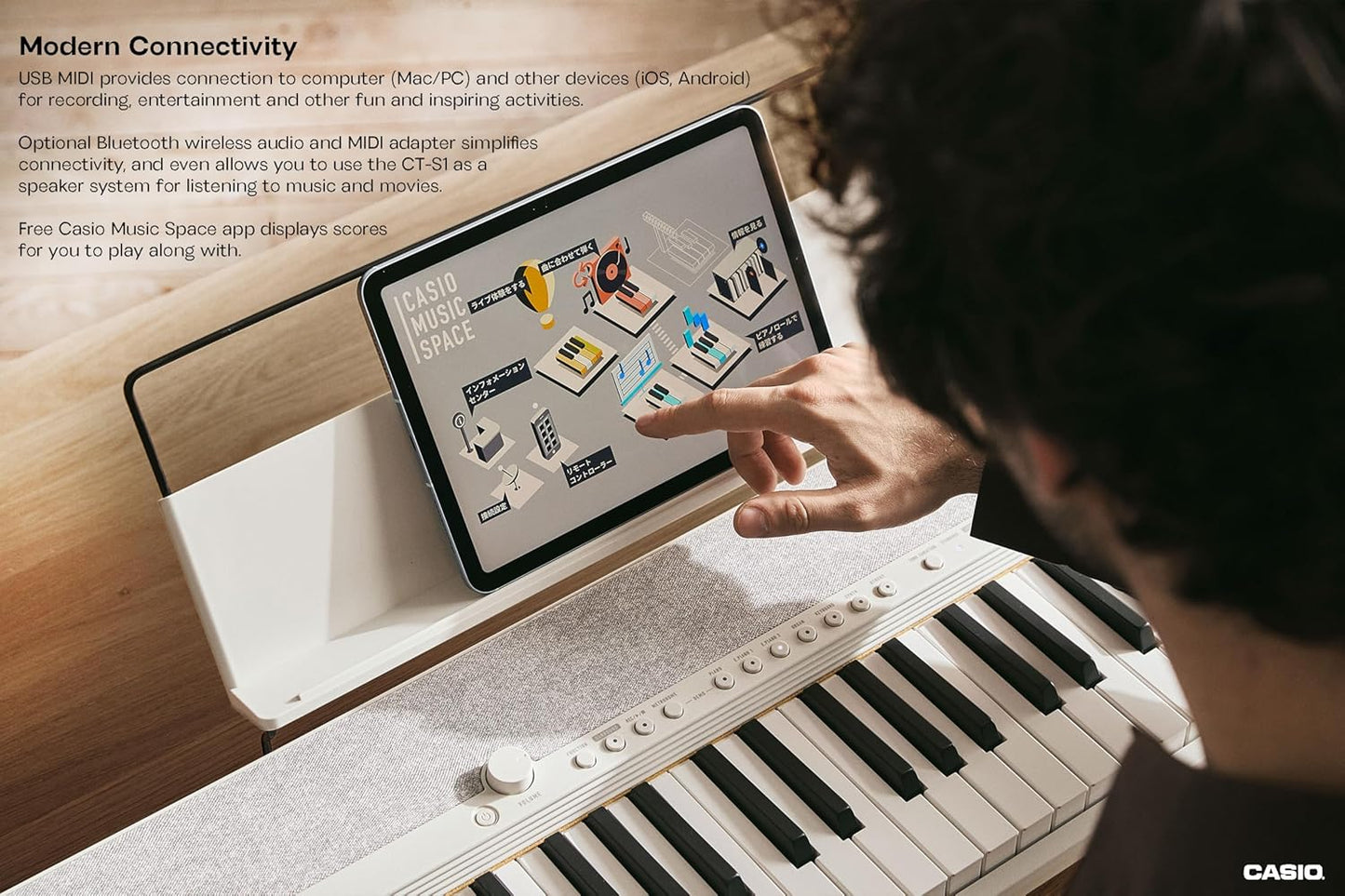 Casio CT - S1 - 76 76 - Key Touch - Sensitive Portable Keyboard (White) - electronicsexpo.com - Portable Keyboards