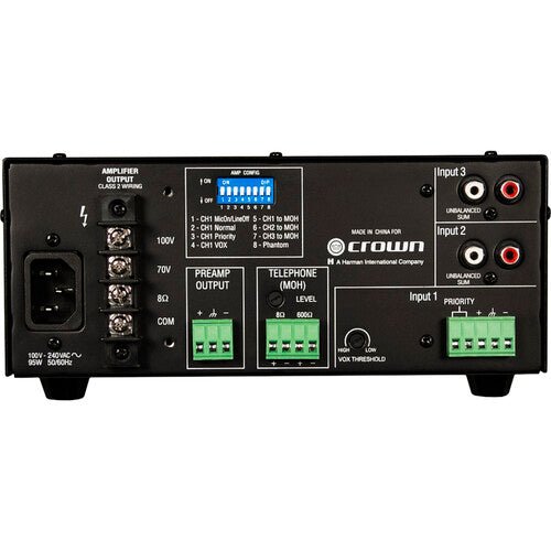 Crown Audio 135MA 3 x 1 35W Commercial Mixer/Amplifier - electronicsexpo.com - Power Amplifiers