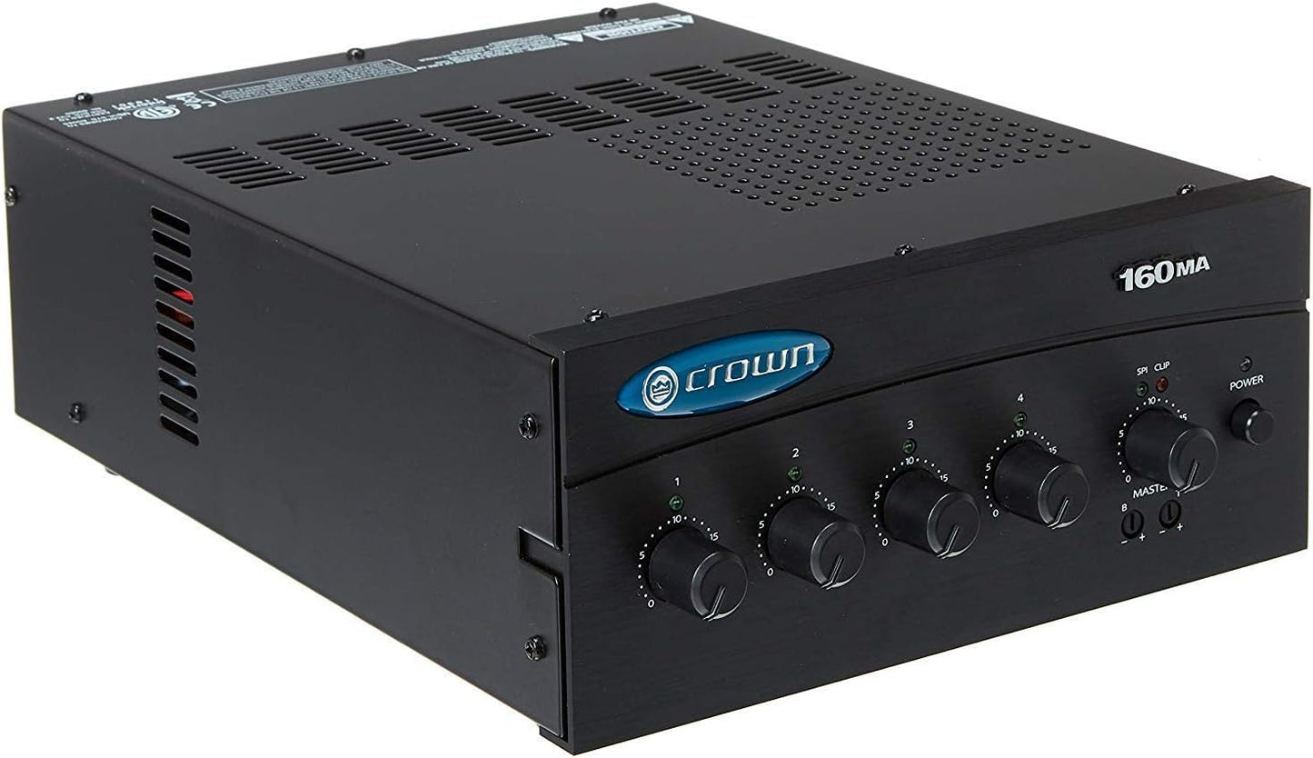 Crown Audio 160MA 4 x 1 60W Commercial Mixer/Amplifier - electronicsexpo.com - Power Amplifiers