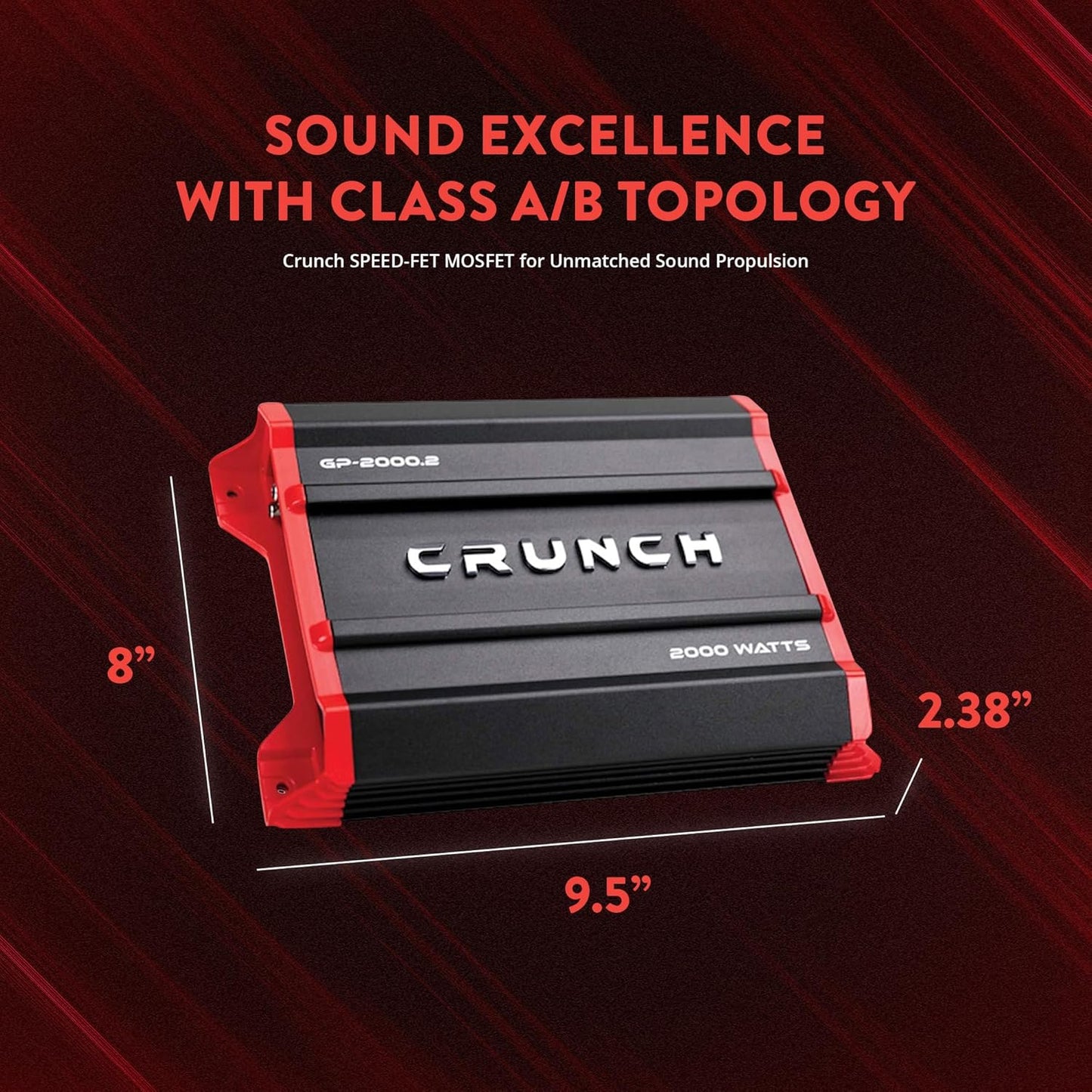 Crunch Ground Pounder GP - 2000.2 2000 Watt 2 Channel Amplifier - electronicsexpo.com - Amplifiers