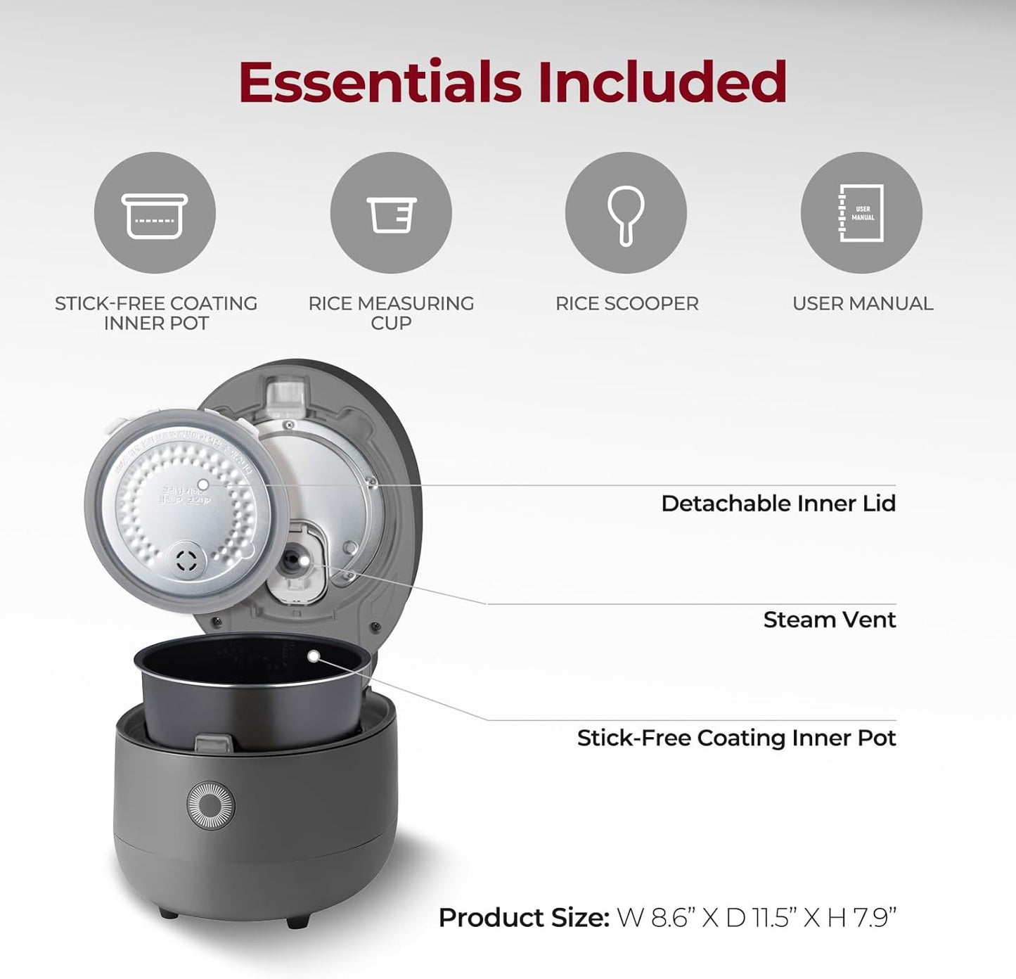 Cuckoo CR - 0375F Micom Small Rice Cooker with 10 Menu Options - electronicsexpo.com - Rice Cookers