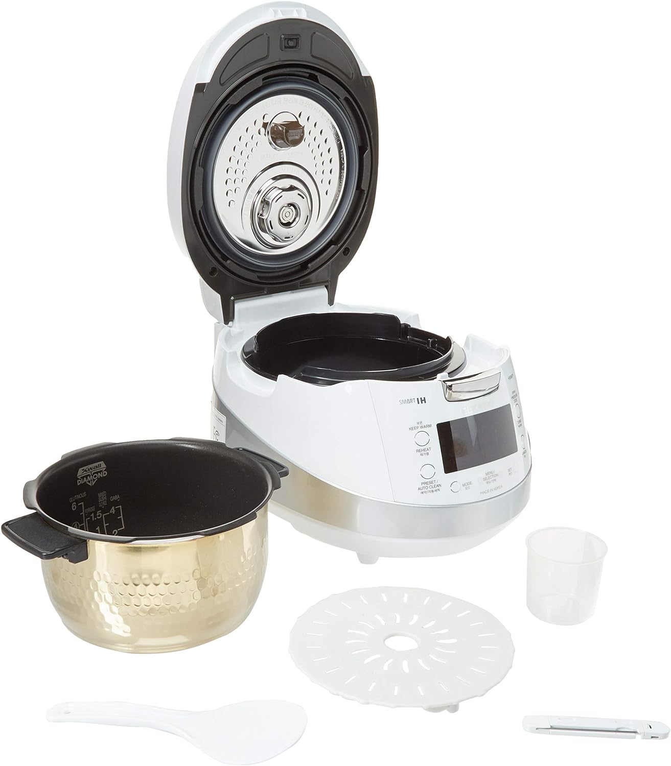 Cuckoo CRP - HS0657F Induction Heating Pressure Rice Cooker 18 Built - In Programs (White/Silver) - electronicsexpo.com - Rice Cookers