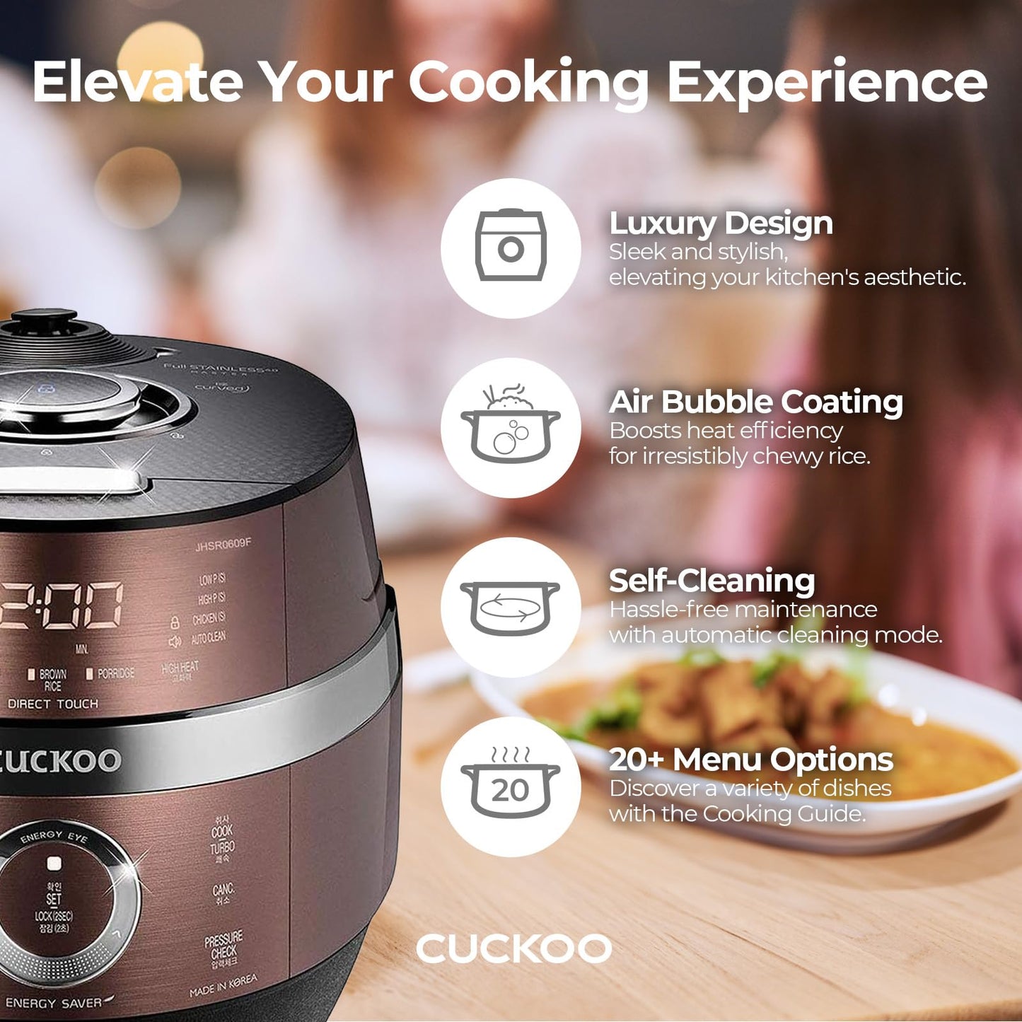 Cuckoo CRP - JHR1009F 10 - Cup (Uncooked) / 20 - Cup (Cooked) Induction Heating Pressure Rice Cooker - electronicsexpo.com - Rice Cookers