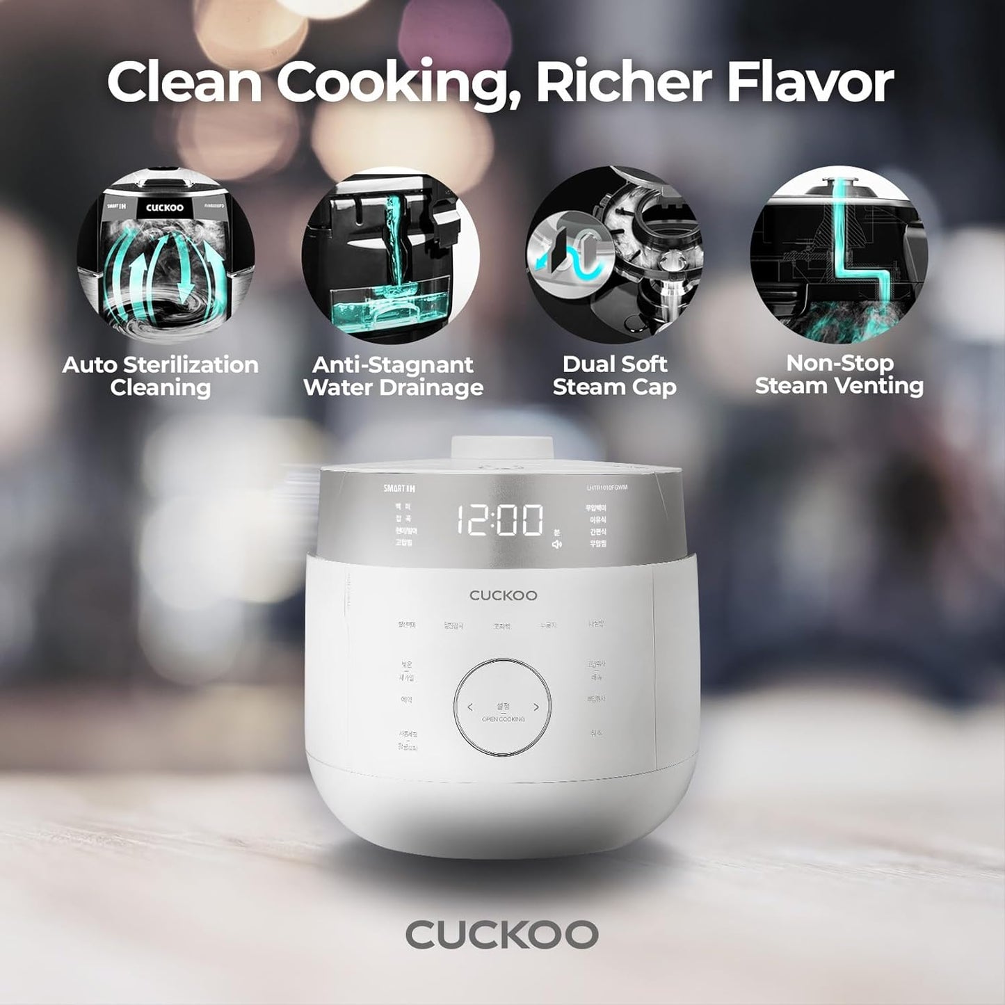 Cuckoo CRP - LHTR0609FW Small Stainless Steel Rice Cooker with Induction Heating Dual Pressure & 16+ Menu Options (White) - electronicsexpo.com - Rice Cookers