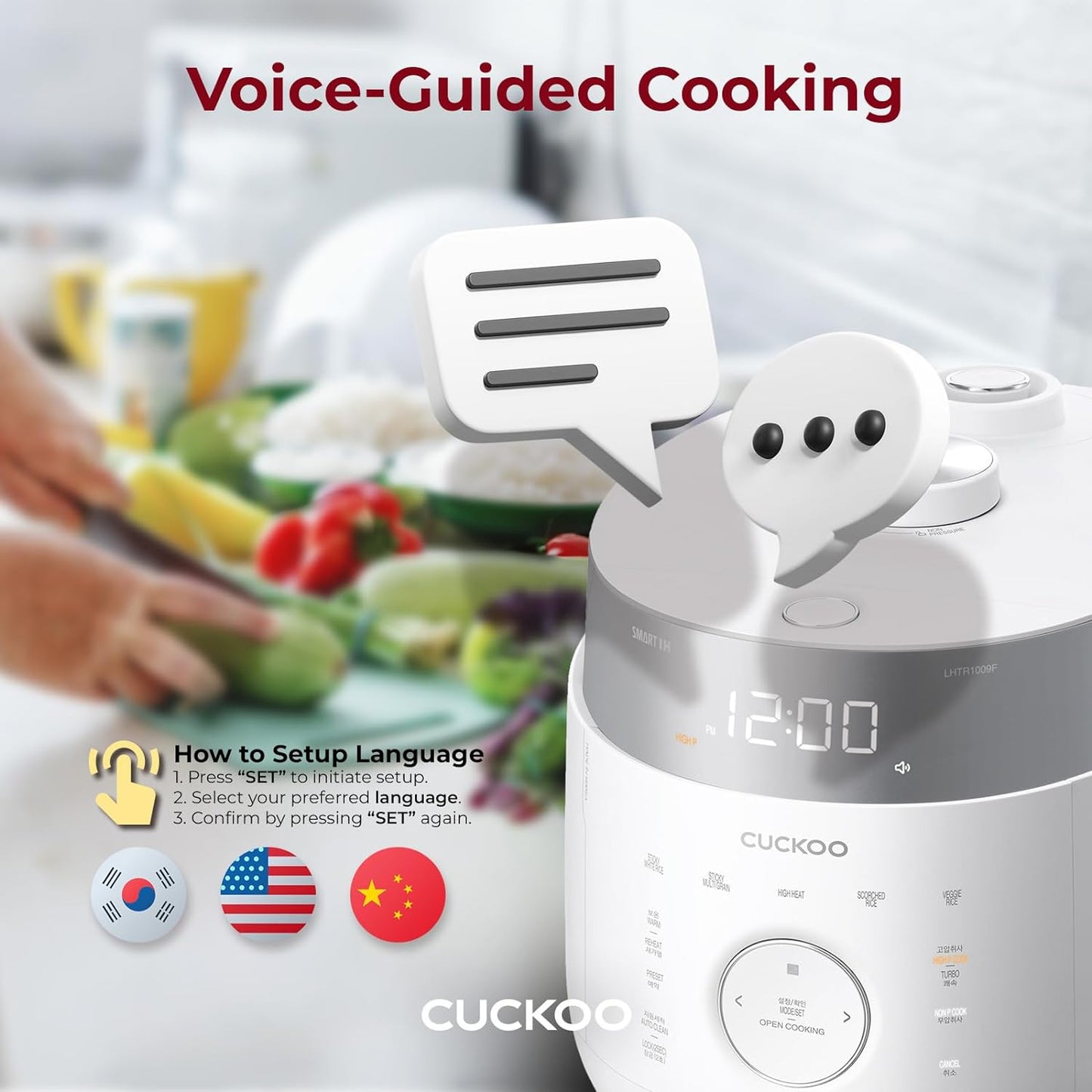 Cuckoo CRP - LHTR0609FW Small Stainless Steel Rice Cooker with Induction Heating Dual Pressure & 16+ Menu Options (White) - electronicsexpo.com - Rice Cookers