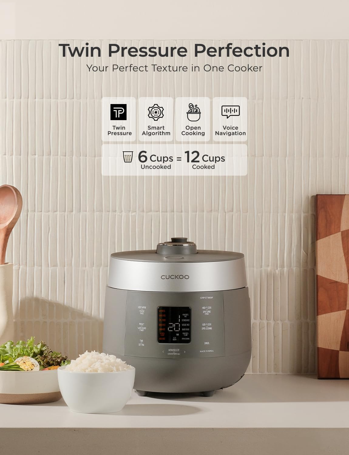 Cuckoo CRP - ST0609FG 6 - Cup Twin Pressure Rice Cooker & Warmer with Nonstick Pot, 16 Menus - electronicsexpo.com - Rice Cookers