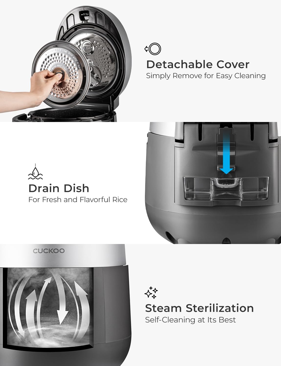 Cuckoo CRP - ST1009FG 10 - Cup Twin Pressure Rice Cooker & Warmer with Nonstick Pot, 16 Menu Modes - electronicsexpo.com - Rice Cookers