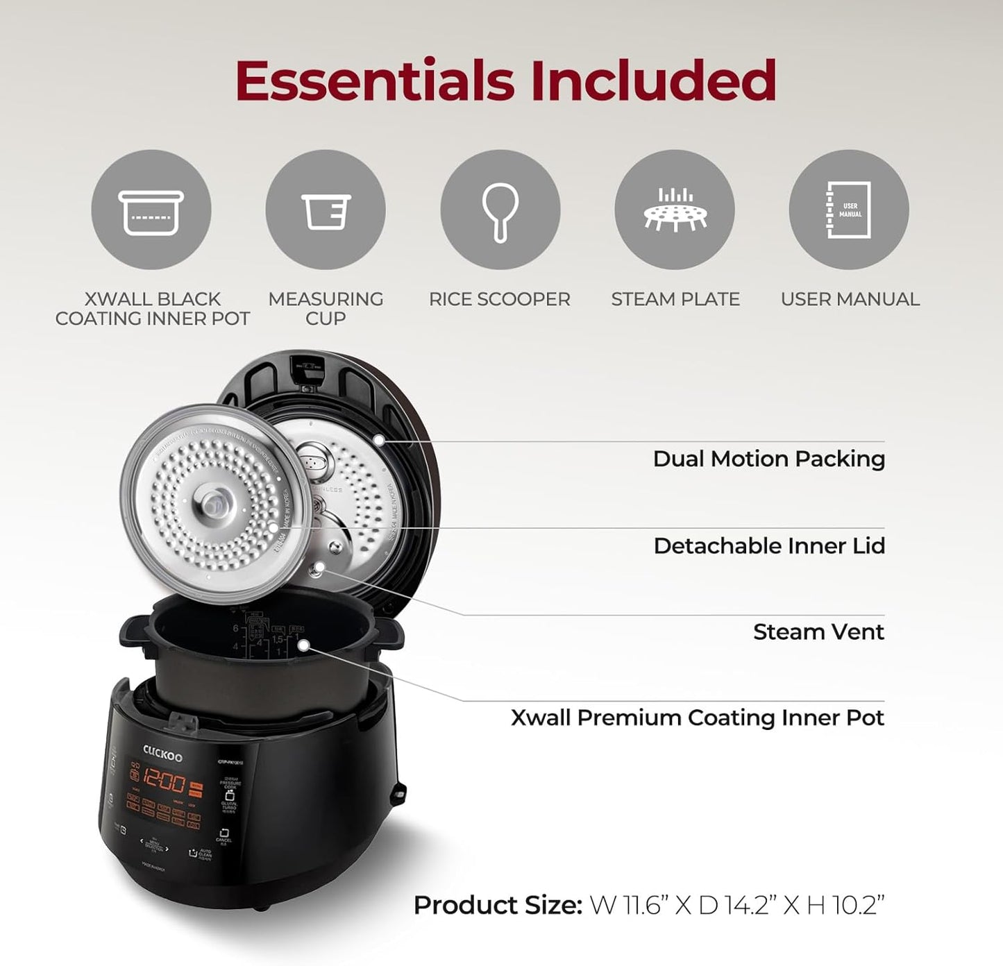 Cuckoo High 6 Cup Electric Heating Pressure Rice Cooker & Warmer - electronicsexpo.com - Rice Cookers