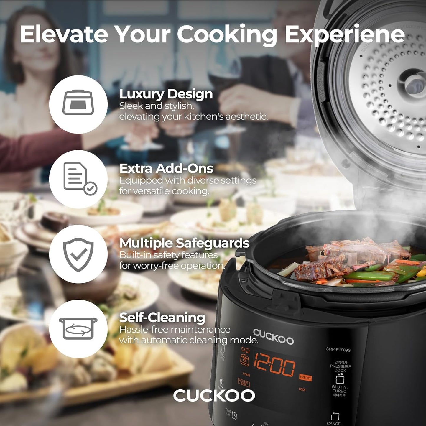 Cuckoo High 6 Cup Electric Heating Pressure Rice Cooker & Warmer - electronicsexpo.com - Rice Cookers