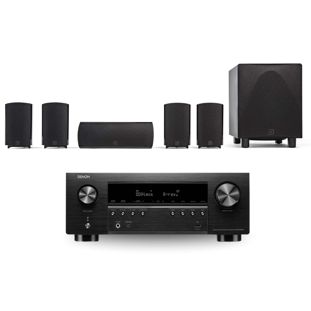 Definitive Technology ProCinema 6D 5.1 Channel Home Theater System with Denon AVR - S970H 8K Ultra HD 7.2 Channel AV Receiver (Bundle) - electronicsexpo.com - Home Theater Systems & Packages
