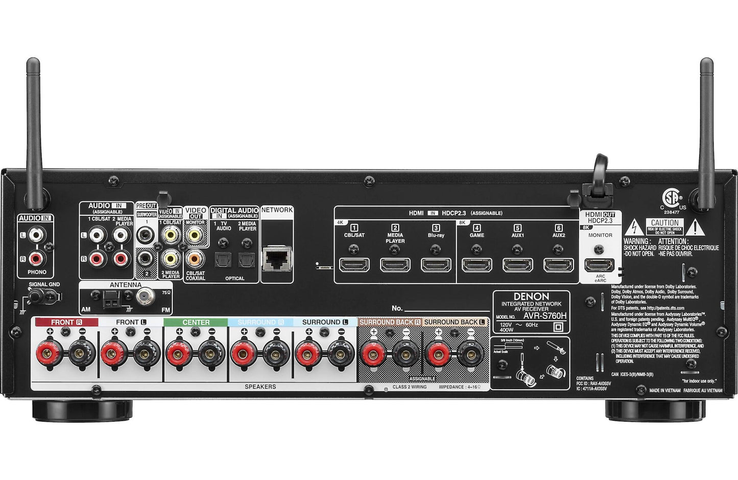 Denon AVR - S760H 7.2 - Channel Home Theater Receiver - electronicsexpo.com - Home Theater Receivers