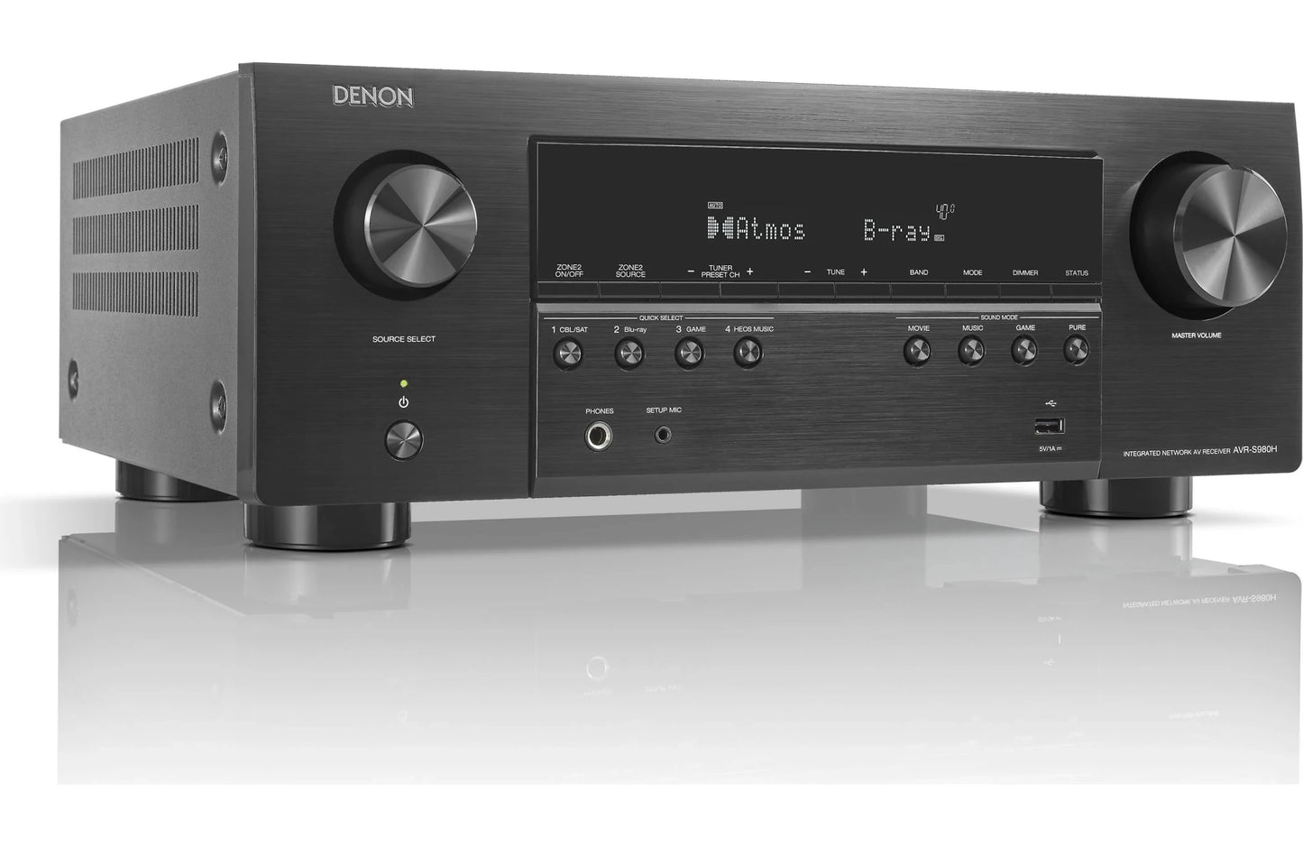 Denon AVR-S980H 7.2-Channel Home Theater Receiver with Dolby Atmos, Bluetooth, Apple AirPlay 2, and Powered by HEOS Streaming - electronicsexpo.com-Home Theater Receivers