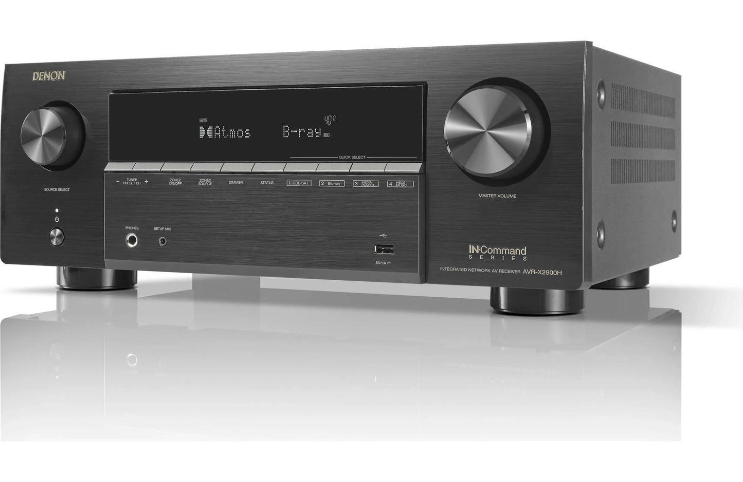 Denon AVR - X2900H 7.2 - channel Home Theater Receiver with Dolby Atmos, Bluetooth, and Powered by HEOS Streaming - electronicsexpo.com - Home Theater Receivers