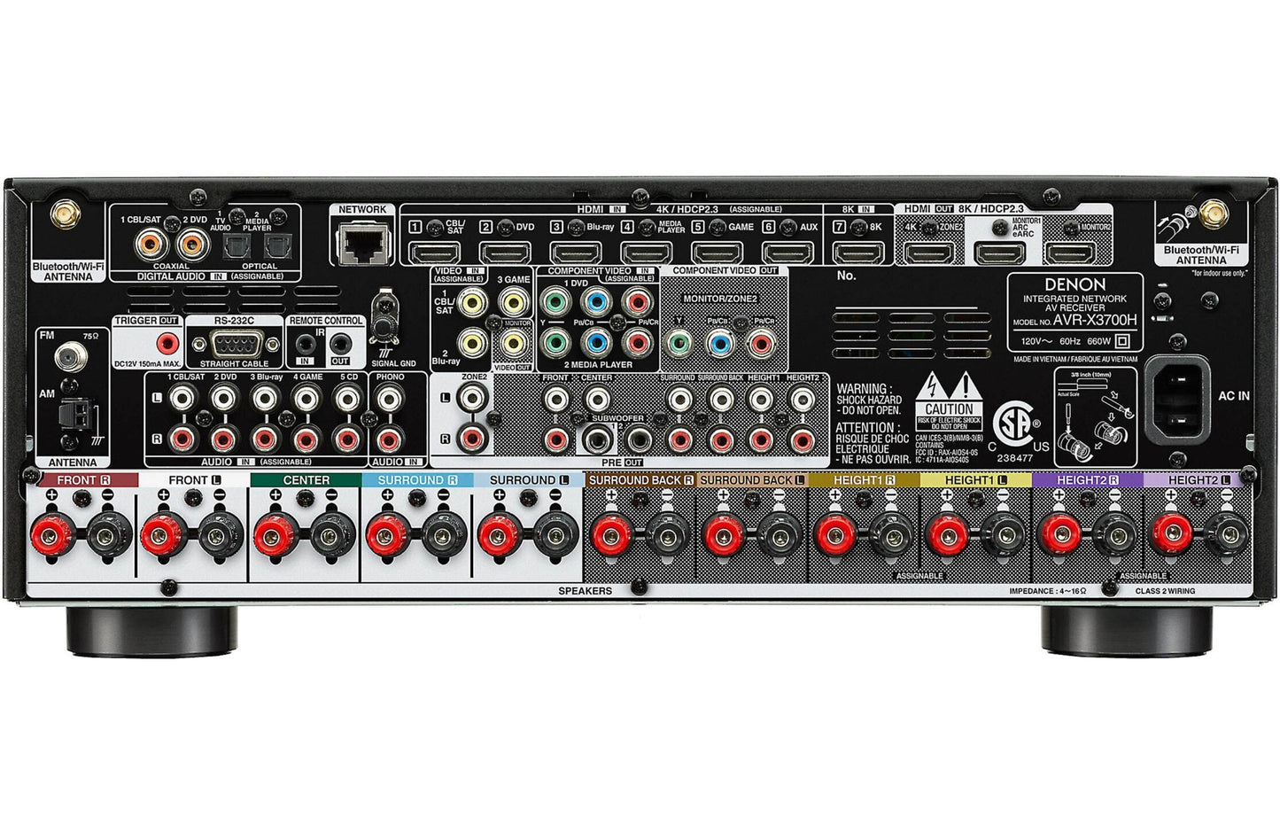 Denon AVR - X3700H 9.2 - Ch Home Theater Receiver with Wi - Fi, Bluetooth, Apple AirPlay 2, and Amazon Alexa Compatibility (Certified Refurbished) - electronicsexpo.com - Home Theater Receivers