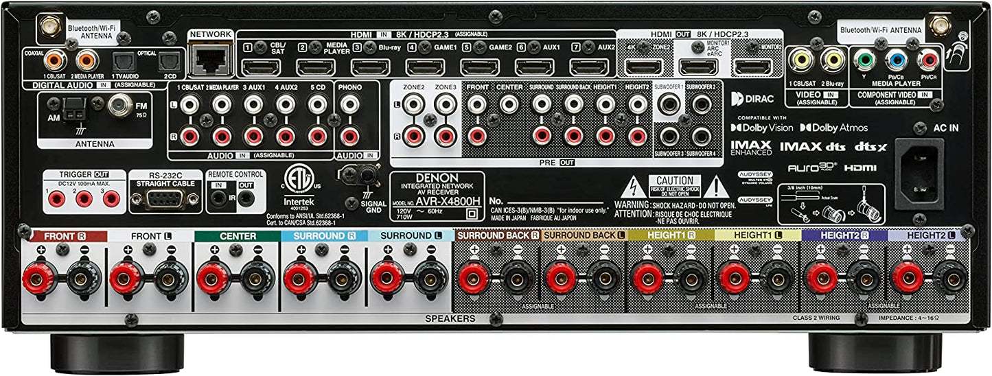 Denon AVR - X4800H 9.4 - Channel Home Theater Receiver (Certified Refurbished) - electronicsexpo.com - Home Theater Receivers
