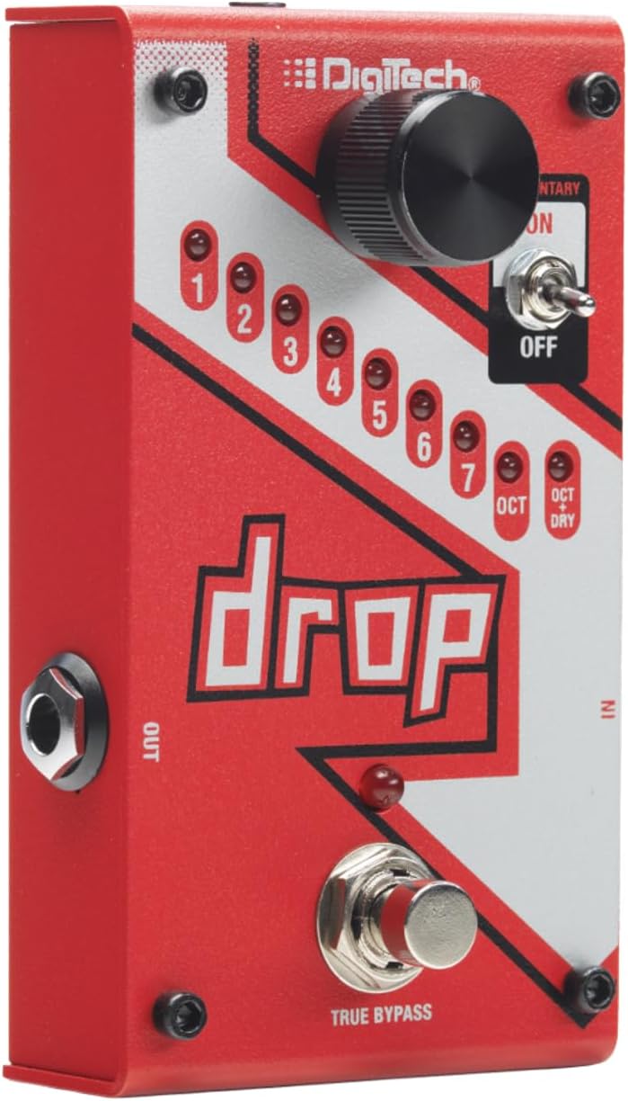 DigiTech Drop Polyphonic Drop - Tune Pitch - Shift Pedal (Red) - electronicsexpo.com - Guitar Pedals & Effects