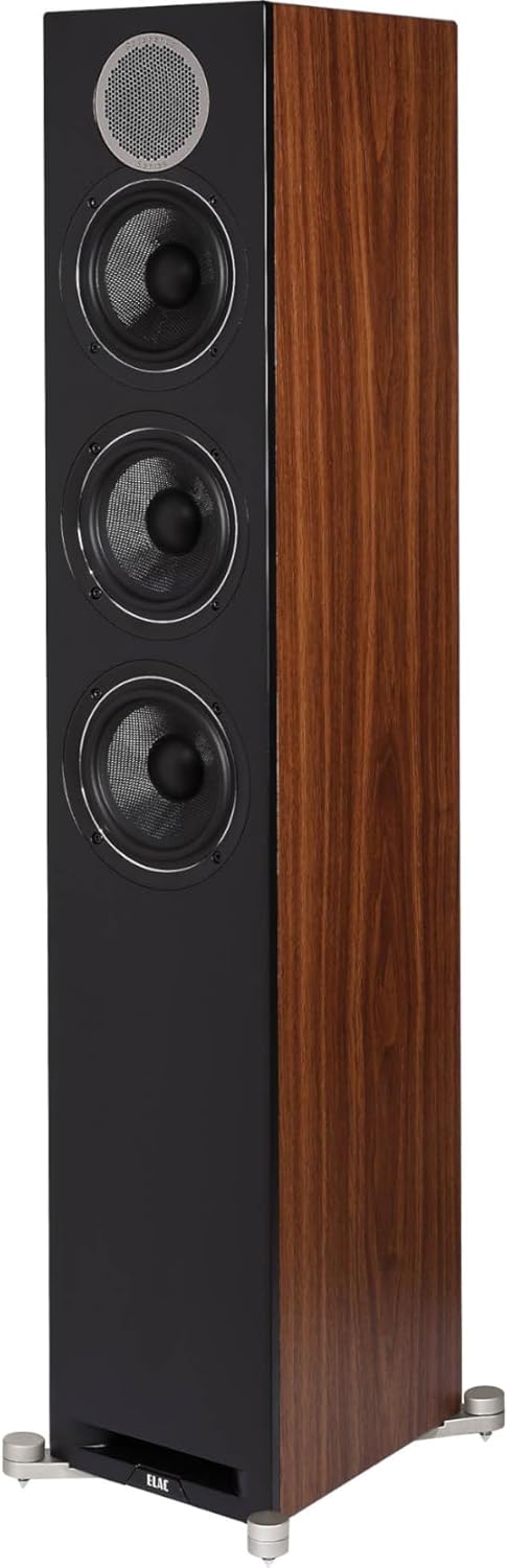 ELAC DFR52 Debut Reference Floorstanding Speaker Each (Black/Walnut) - electronicsexpo.com - Floor Standing Speakers