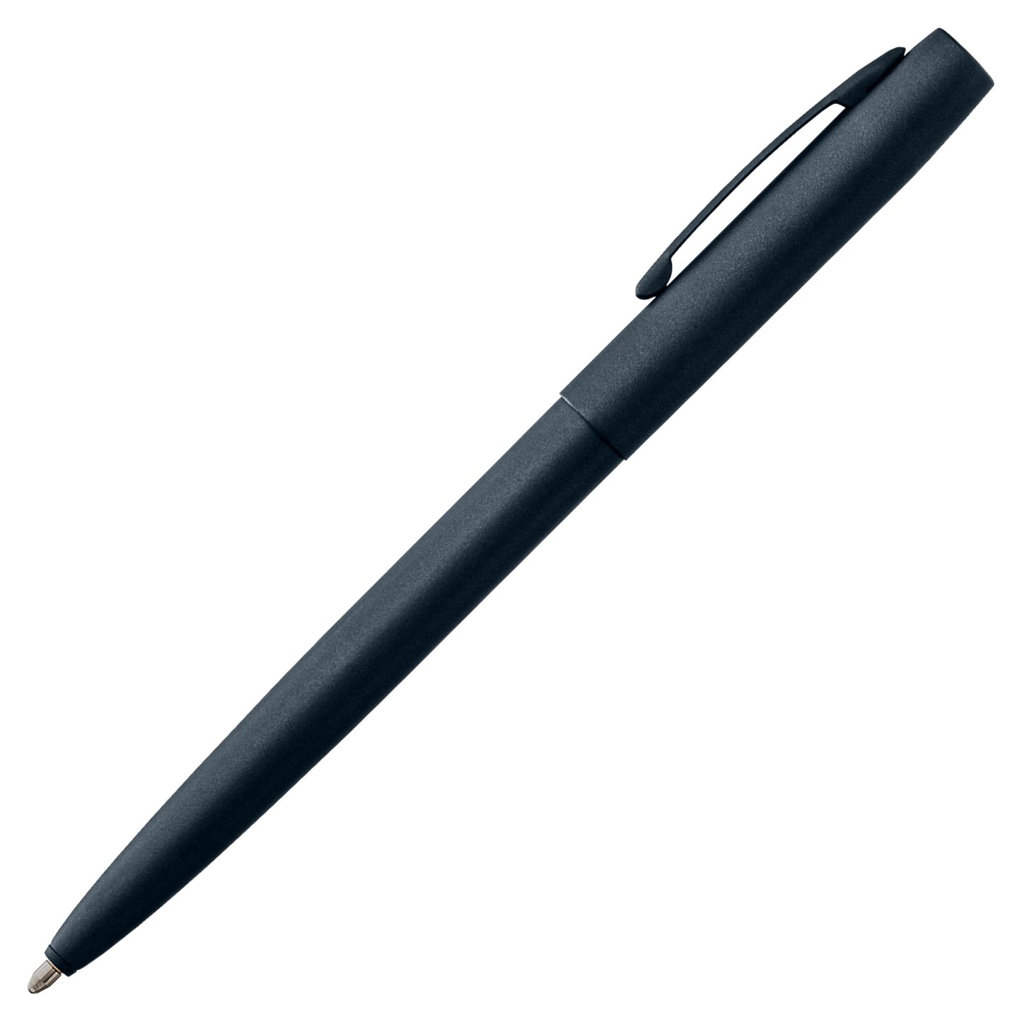 Fisher Space Pen Cap - O - Matic Pen, Ballpoint, Elite Navy, Cerakote Finish, Pocket Clip, Black Ink - electronicsexpo.com - Misc