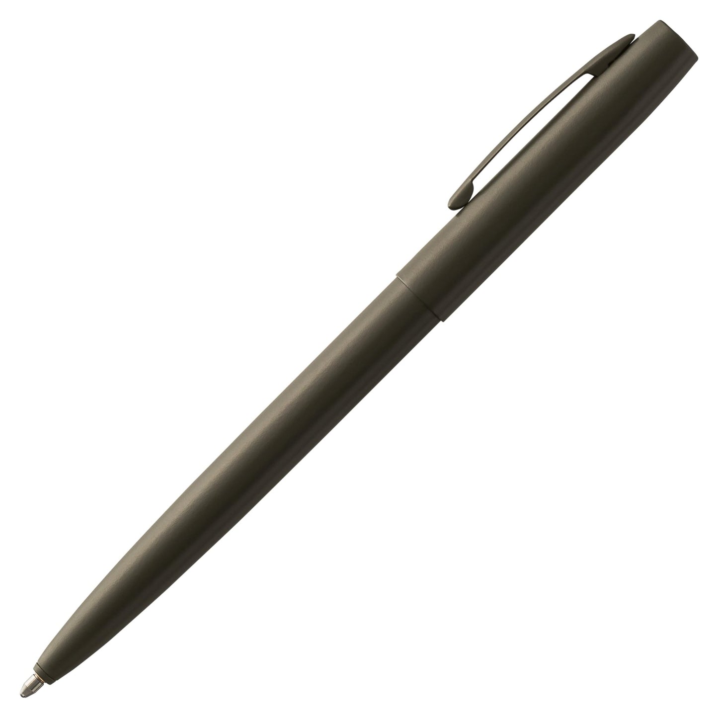 Fisher Space Pen Cap - O - Matic Pen, Ballpoint, O.D. Green, Cerakote Finish, Pocket Clip, Black Ink - electronicsexpo.com - Misc