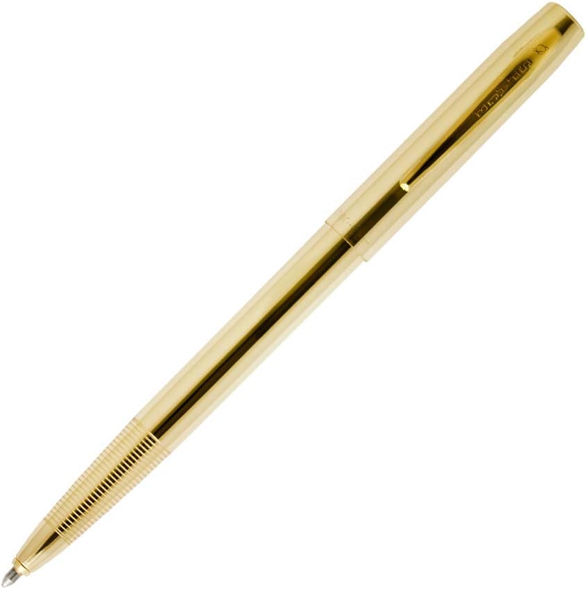 Fisher Space Pen Lacquered Brass M4G Cap - O - Matic Brass Clip - electronicsexpo.com - Pens