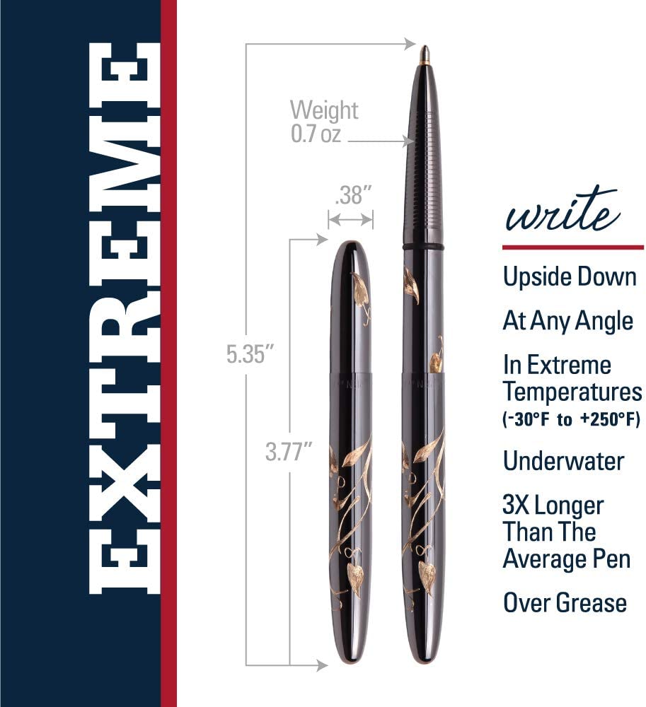 Fisher Space Pen Titanium - Nitride Bullet Space Pen with Mechanically Engraved Design - electronicsexpo.com - Pens