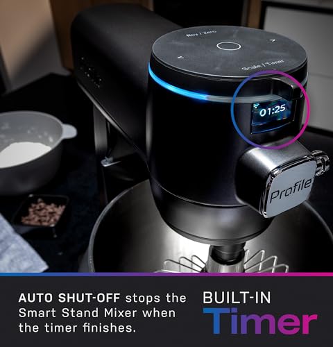 GE Profile Smart Stand Mixer w/Built - In Smart Scale & Auto Sense Technology, 7qt Stainless Steel Bowl, 11 Speed l Dough Hook, Beater, 11 - wire whip l works w/Amazon Alexa & Google Home l Mineral Silver - electronicsexpo.com - Cookware