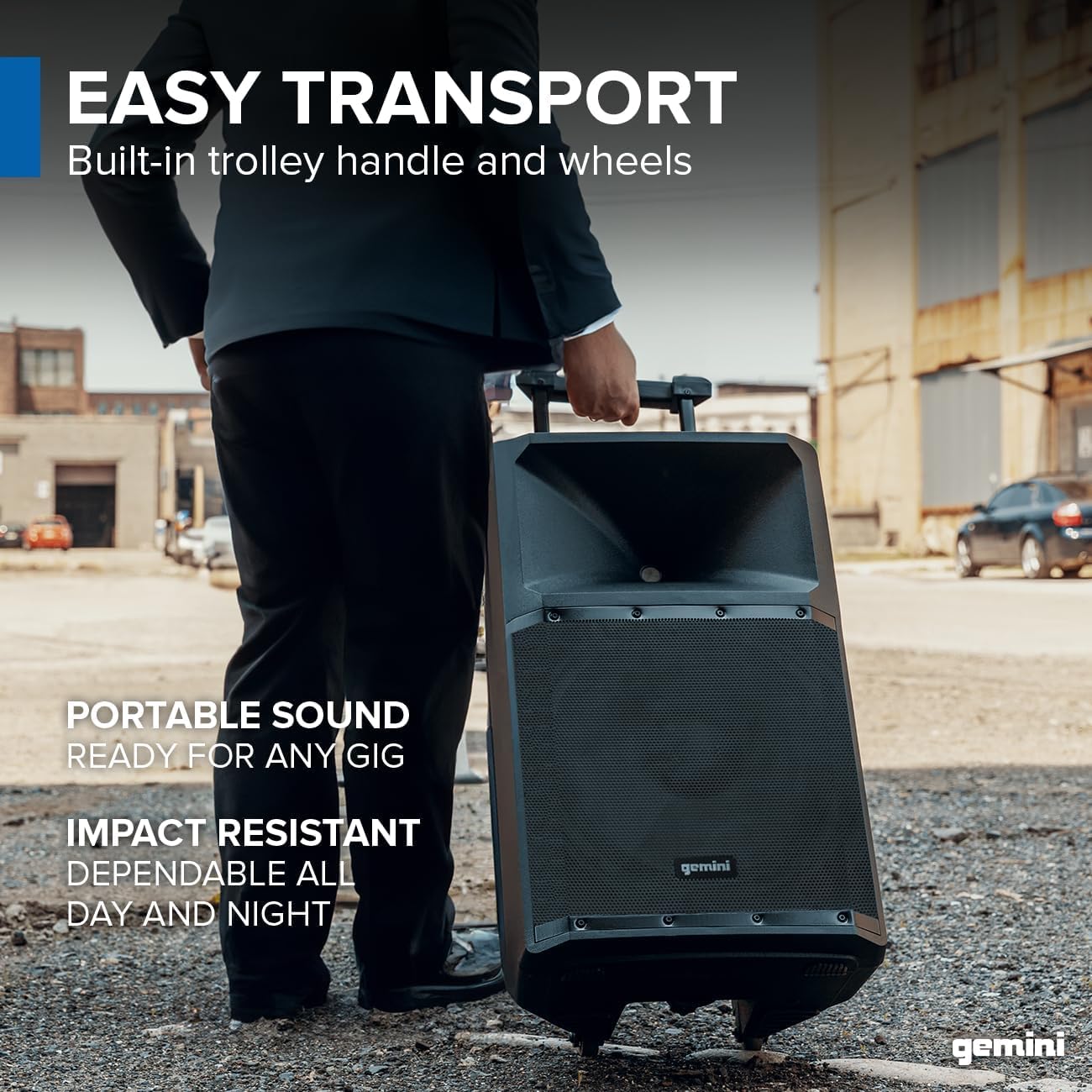 Gemini Sound GSP - 2200 Elite 2200W 15" Active DJ PA Speaker with Bluetooth Stereo and Integrated 3 - Channel Mixer - electronicsexpo.com - Powered + PA Speakers