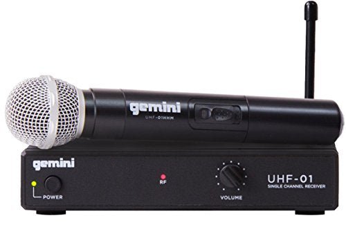 Gemini Sound UHF - 01M Professional Audio DJ Equipment Superior Single Channel Wireless UHF Handheld Microphone Receiver System with 150ft Operating Range - electronicsexpo.com - Misc