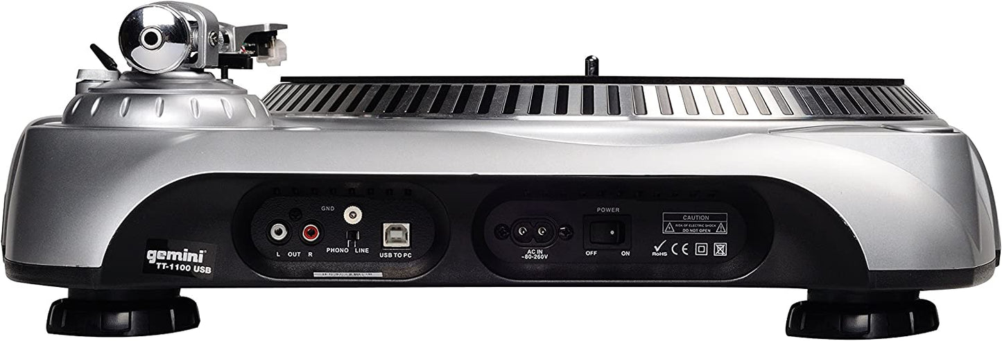 Gemini TT - 1100USB Professional Audio Manual Belt - Drive Classic USB Connectivity DJ Turntable - electronicsexpo.com - Pro Turntables