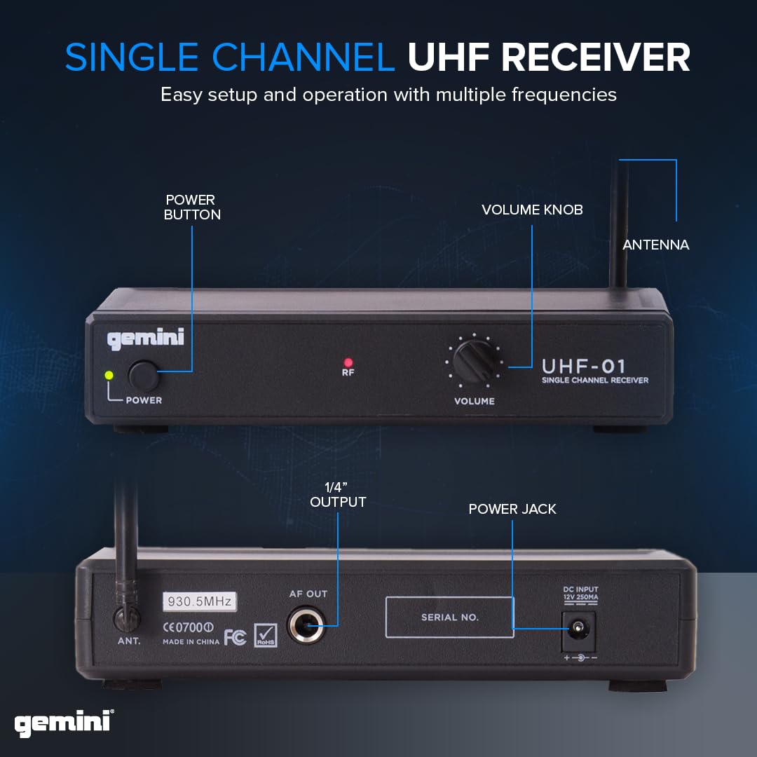 gemini UHF - 01HL: Wireless Microphone System - electronicsexpo.com - Microphones