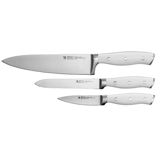 HENCKELS Forged Accent Razor - Sharp 3 - pc Kitchen Knife Set, Chef Knife, Paring Knife, Utility Knife - electronicsexpo.com - Knives